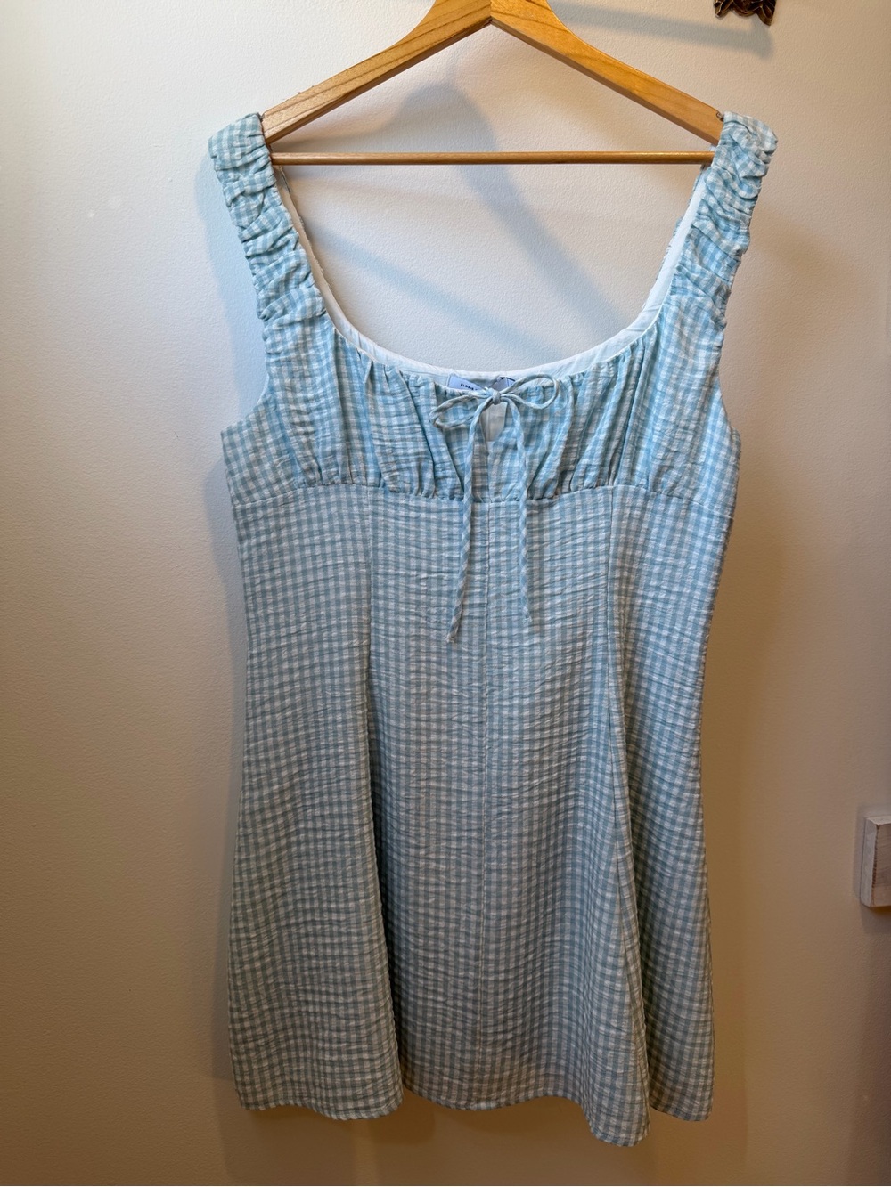 Vale Seafoam Gingham Mini Dress